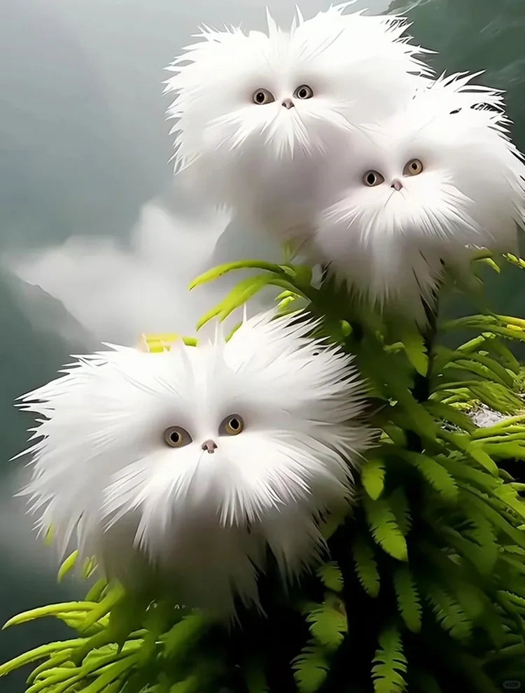 Cat's eye dazzle-lion white