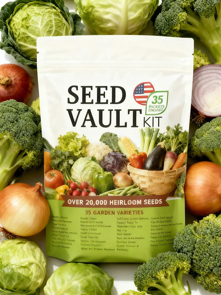 Open Seed Vault 20,000 Non-GMO Heirloom Vegetable Seeds - 35 Variety Pack for Gardening, Survival Gear, and Seed Vault Emergency Supplies Kit