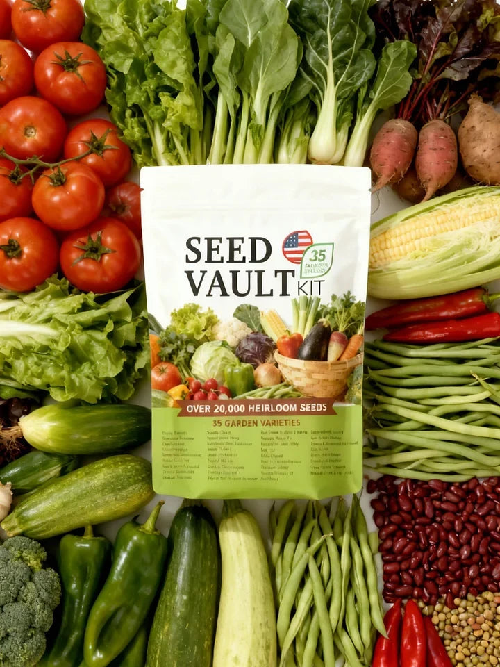 Open Seed Vault 20,000 Non-GMO Heirloom Vegetable Seeds - 35 Variety Pack for Gardening, Survival Gear, and Seed Vault Emergency Supplies Kit