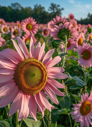 Iris Tectorum Rose Sunflower 50Pcs Pink Sunflower Seeds Pink Sunflower Seeds