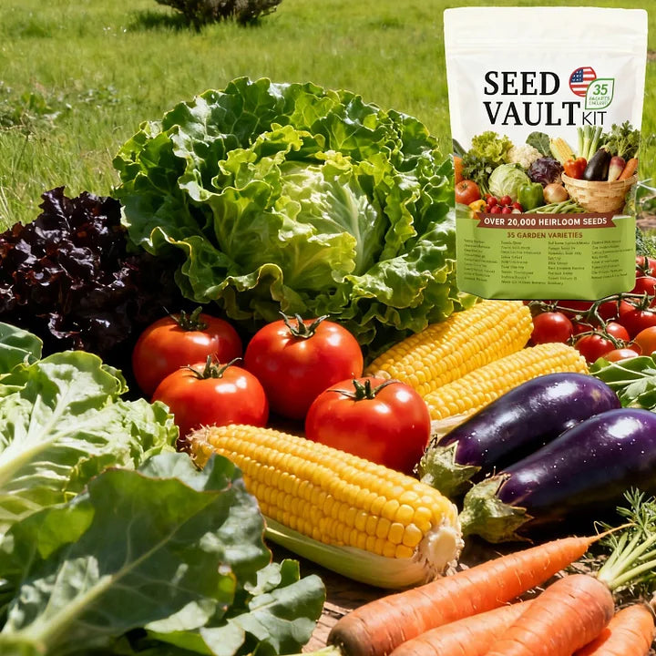 Open Seed Vault 20,000 Non-GMO Heirloom Vegetable Seeds - 35 Variety Pack for Gardening, Survival Gear, and Seed Vault Emergency Supplies Kit