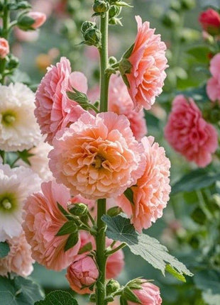 200 Hollyhock Seeds with Stunning Tall Blooms, Perfect for Fences, Natural Screens & Bee Gardens