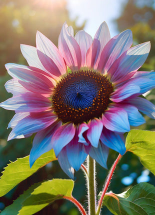 Twin-Blossom Blue Over Pink Sunflower Seeds