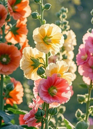 200 Hollyhock Seeds with Stunning Tall Blooms, Perfect for Fences, Natural Screens & Bee Gardens