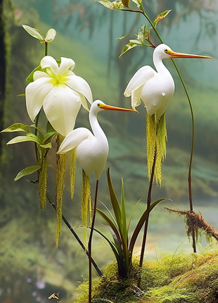 Egret Orchid Flower-Purity And Elegance
