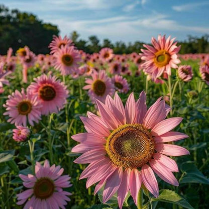 Iris Tectorum Rose Sunflower 50Pcs Pink Sunflower Seeds Pink Sunflower Seeds