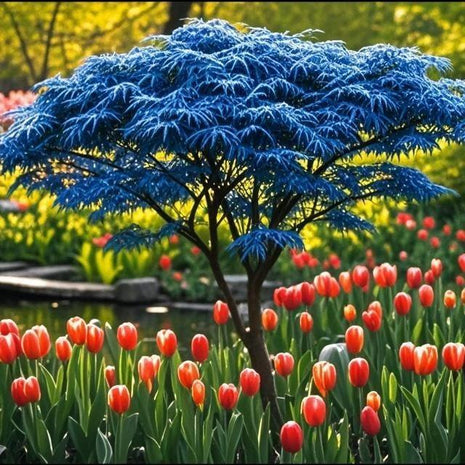 10pcs Blue Ghost Maple Tree Seeds – Exotic Japanese Acer with Misty Foliage, Perfect for Pots & Landscapes