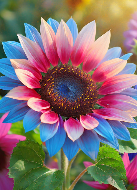 Twin-Blossom Blue Over Pink Sunflower Seeds