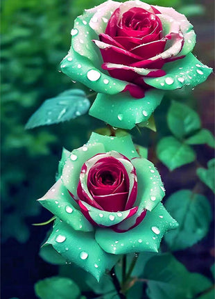 Ruby Green Twin Roses