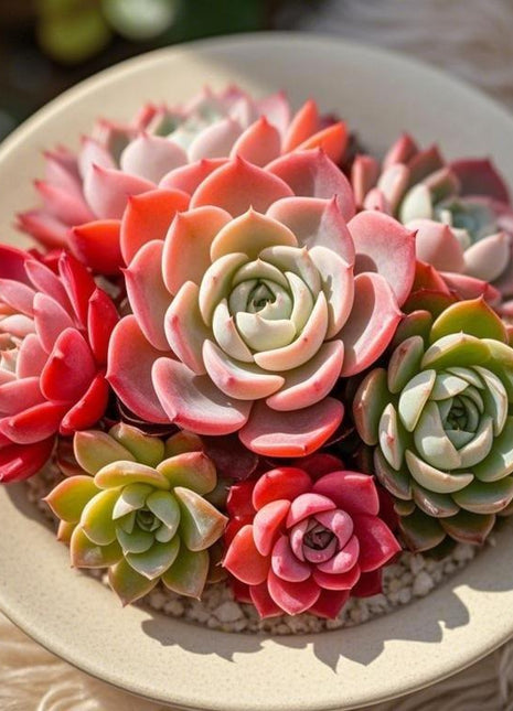 500Pcs Mixed-Color Mountain Rose Succulent Seeds Rare Blooming Succulents for Home & Garden Easy to Grow Drought-Resistant All Seasons